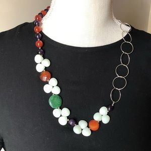 Unique handmade stone & silver necklace!
